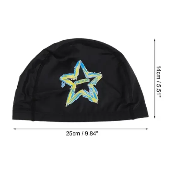 Unique Bargains Knitted PU Elastic Star Pattern Swim Cap 1 Pc image {3}