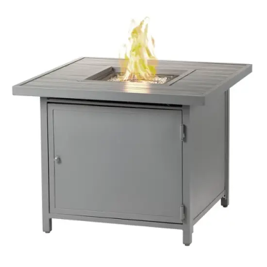 32" Square Aluminum 37000 BTUs Propane Fire Table with 2 Covers - Oakland Living
 image {11}