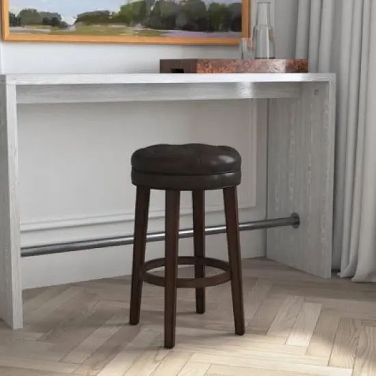 30.5" Krauss Wood Backless Swivel Barstool Charcoal Gray - Hillsdale Furniture image {10}