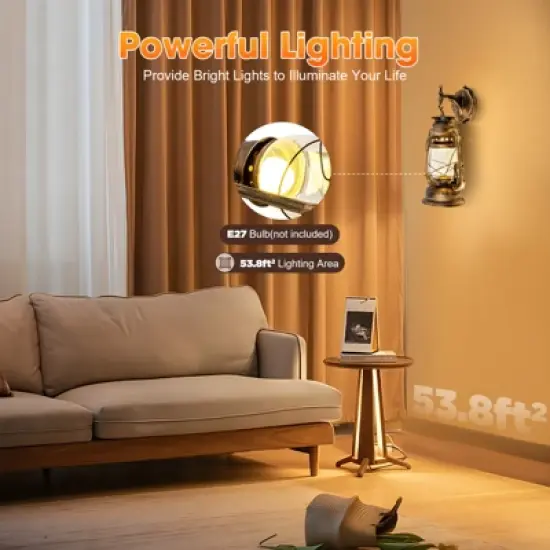 YIYIBYUS Rusted 1-Light Outdoor Wall Sconces Porch Patio Wall Lamp image {5}