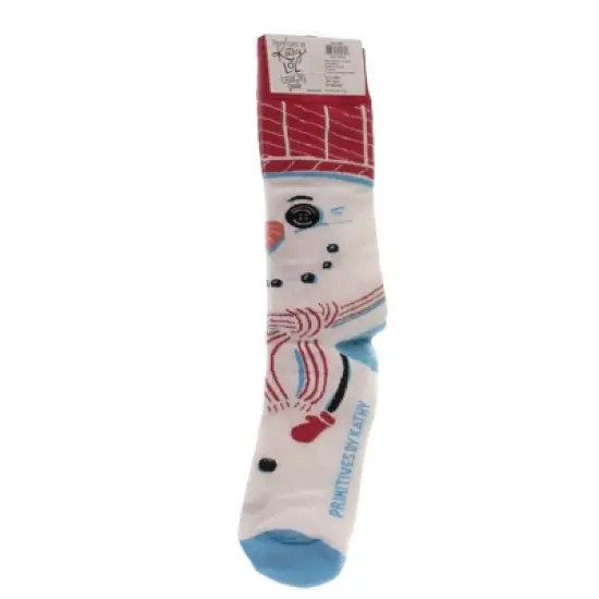 Apparel " Snowman Sock Button Eyes Carrot Nose  -  Socks image {1}