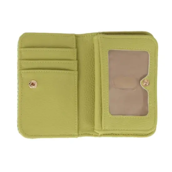 Buxton Women's Straw Vegan Leather Snap Card Case image {2}