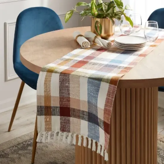 14"x72" Table Runner 'Multi-Plaid' - Threshold&trade; image {1}