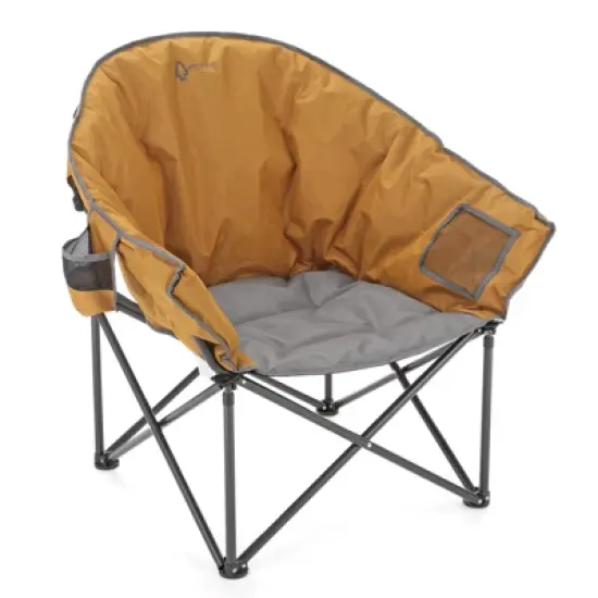 Arrowhead Outdoor Oversized Heavy-Duty Club Folding Camping Chair w/External Pocket, Cup Holder, Portable, Padded, Moon, Round, Bag (Workwear Tan) image {6}