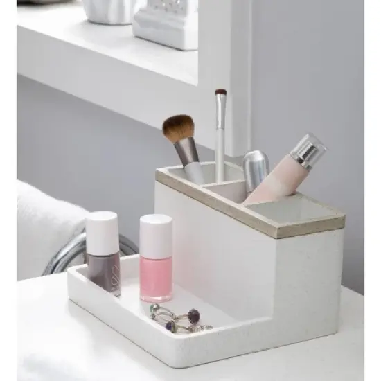 Moda at Home Hudson 3-Part Resin Bath Organizer image {1}