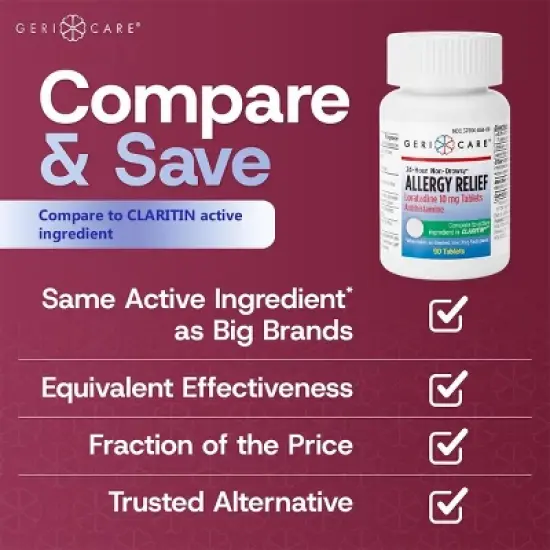 Geri Care Loratadine 10mg Tablets, 90 Count image {3}