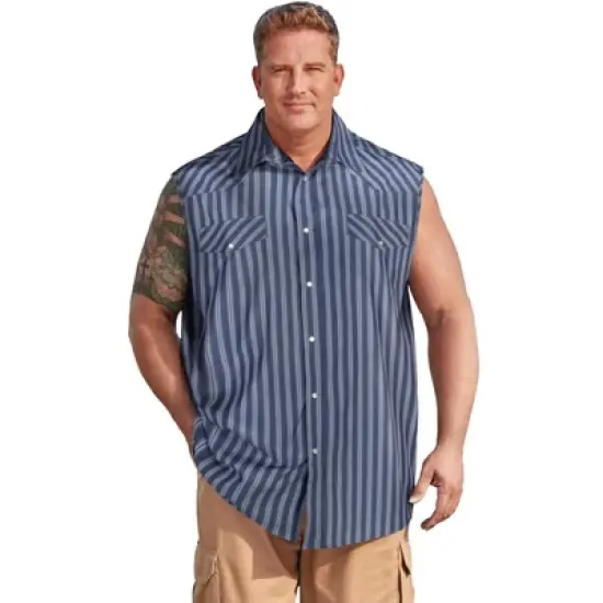 KingSize Men's Big & Tall Western Snap Front Muscle Shirt image {5}
