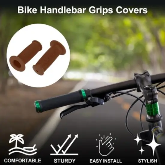 Unique Bargains Bike Handlebar Grips Covers 3.35" Brown 1 Pair image {1}