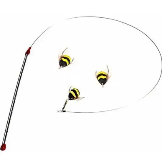 Go Cat Da Bee Teaser Wand And TWO Extra Bee Attachments Set image {1}