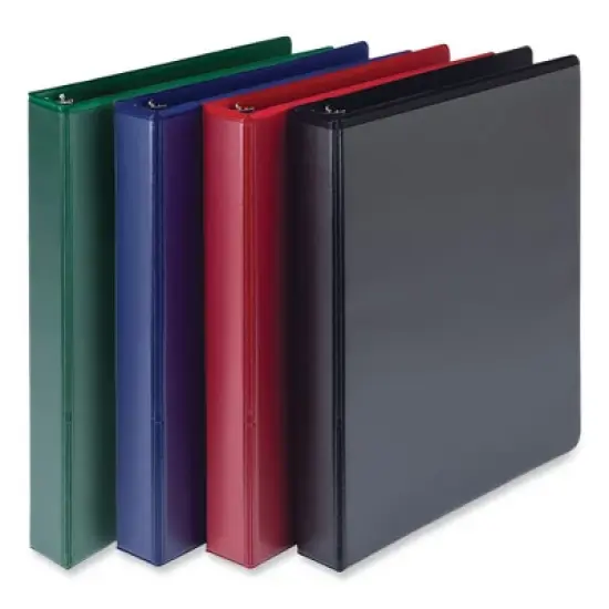 Samsill Durable D-Ring View Binders, 3 Rings, 1" Capacity, 11 x 8.5, Black/Blue/Green/Red, 4/Pack image {5}