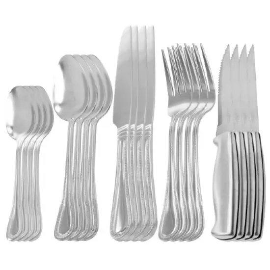 Oster 20 Piece Stainless Steel Flatware and Steak Knife Set image {7}