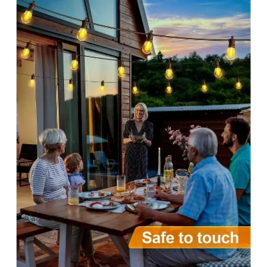 Itopfox Outdoor String Lights with Remote Control, 50Ft Waterproof Dimmable LED Patio Lighting, 15 Edison Bulbs for Backyard, Garden, Gazebo image {7}