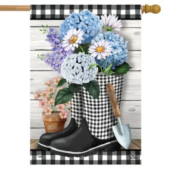 Checkered Garden Boots Spring House Flag 28 x 40 Briarwood Lane image {1}