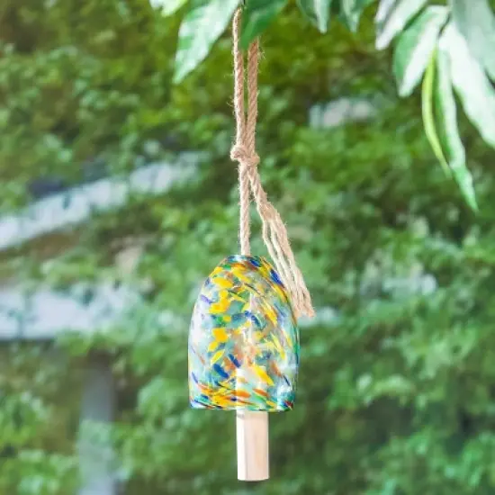 Evergreen 8"H Turquoise Swirl Chime image {1}