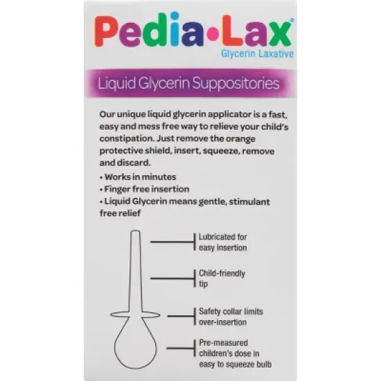 Pedia-Lax Laxative Liquid Glycerin Suppositories for Kids - Ages 2-5 - 6ct image {7}