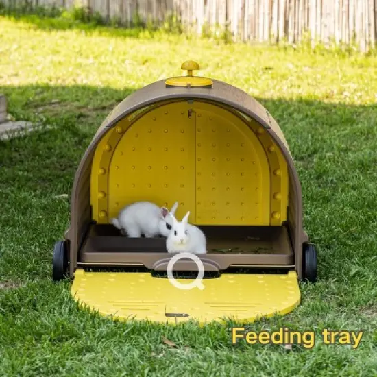 Decksplore Weatherproof Chicken Hutch Sturdy Plastic Iron Removable Tray for Pets image {1}