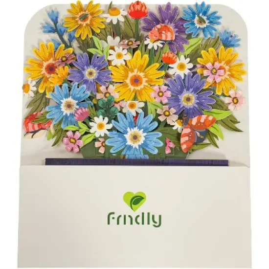 Paper Love Frndly, Festive Flower Box 3D Pop Up Card, for All Occasions - 100% Recycled and Eco-Friendly, 10 Inch Bouquet image {7}