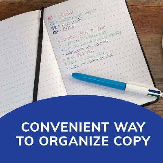 BIC 4-Color Retractable Ballpoint Pen Medium Point 24623 image {5}