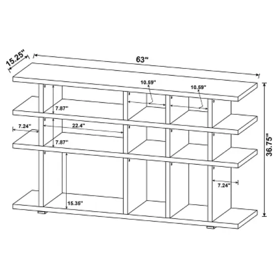 Santos 4 Shelf Console Bookcase - Coaster image {10}