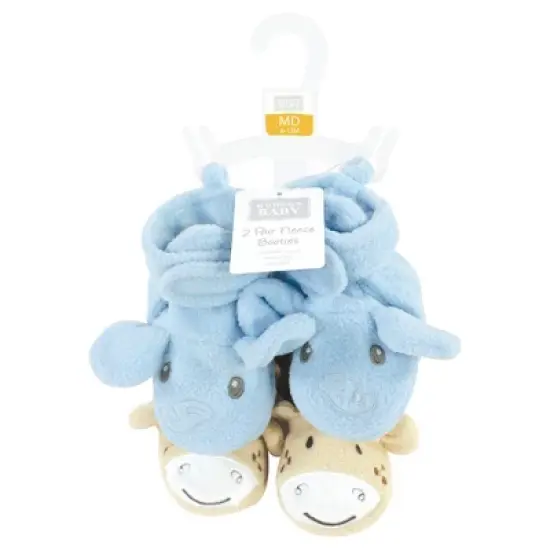 Hudson Baby Cozy Fleece Booties, Elephant Giraffe, 0-6 Months image {1}