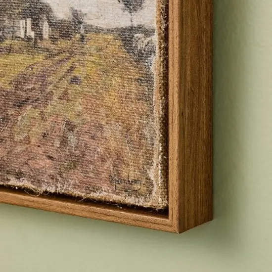2pc 5.5"x5.5" and 7.5"x9.5" Landscape Burlap Wall Art Set - Hearth & Hand&trade; with Magnolia image {2}