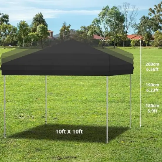 GustoWave 10x10 Ft Pop Up Canopy with 4 Sidewalls for Deck, Garden image {3}