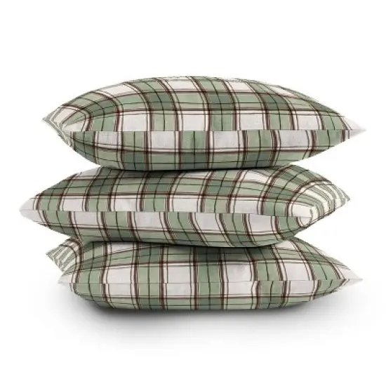 26"x26" Deny Designs Ninola Design Geo Check Outdoor Throw Pillow Green image {3}