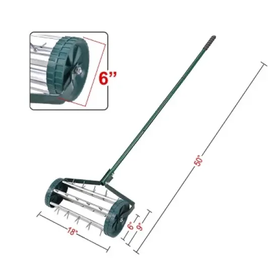 Costway Rolling Garden Lawn Aerator Roller Home Grass Steel Handle image {3}