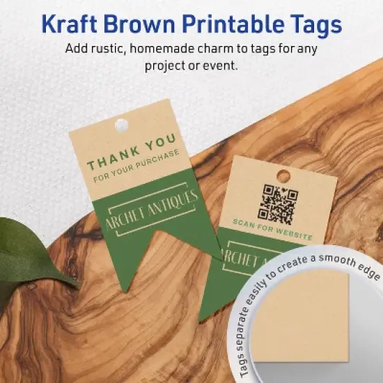 Avery Banner Flag Tags, 1-1/2" x 2-1/3", Kraft Brown, 375 Total image {2}