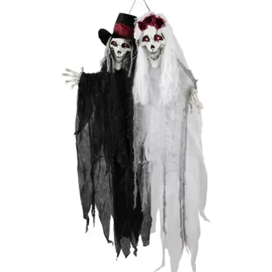Northlight Lighted Skeleton Couple with Sound Halloween Decoration - 47" image {3}