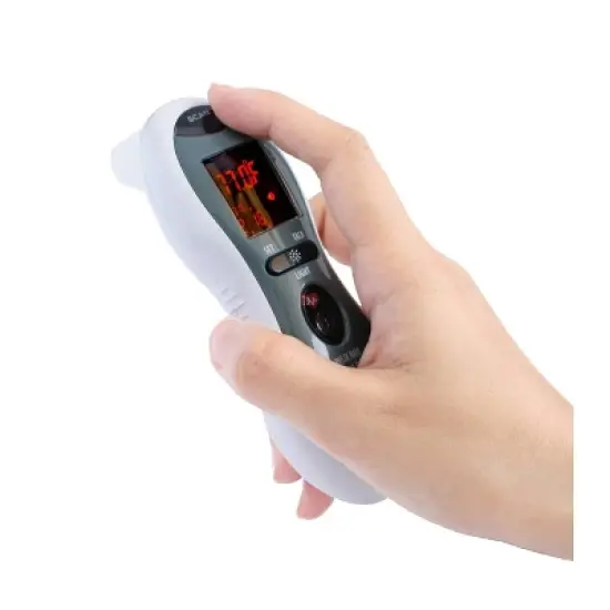 Mobi Ultra Pulse Talking Ear, Forehead Digital Thermometer with Pulse Rate, Diagnostic Fever Indicator and Memory Log image {1}