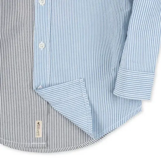 Hope & Henry Boys' Organic Cotton Long Sleeve Seersucker Button Down Shirt, Kids image {2}