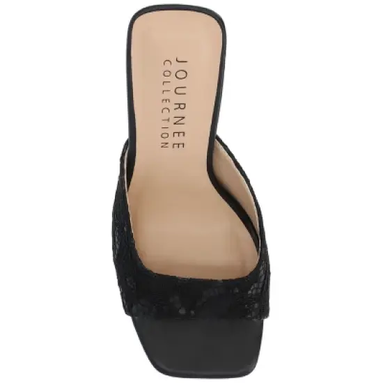 Journee Collection Womens Daivia Covered Block Heel Slip On Sandals image {3}