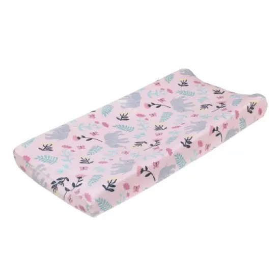 Carter's Floral Elephant Pink Super Soft Changing Pad Cover image {3}