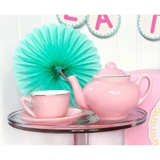 Bright Stripes Porcelain Tea Set - Pink image {2}