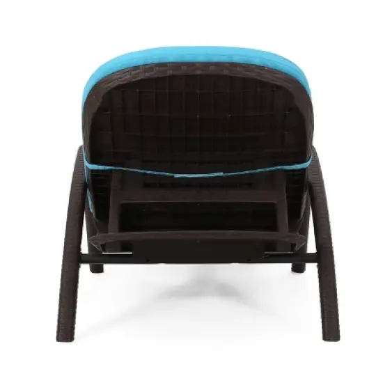 Waverly Patio Faux Wicker Chaise Lounge Blue - Christopher Knight Home: Adjustable, Weather-Resistant image {2}