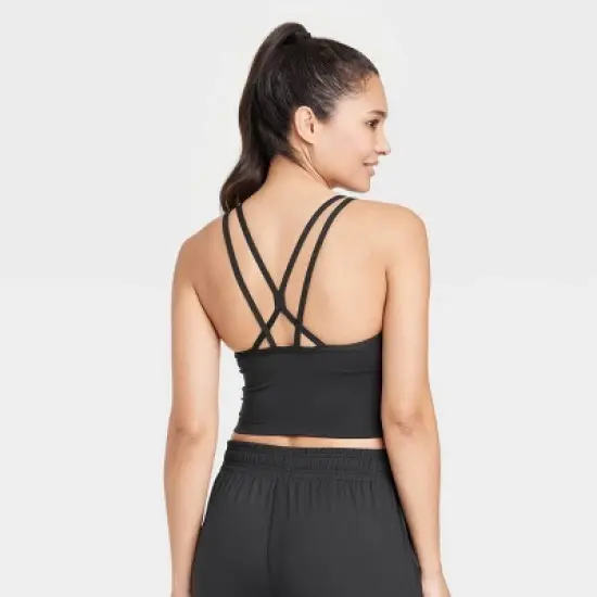 Women's Light Support Brushed Strappy Crop Sports Bra - All in Motion&trade; image {1}