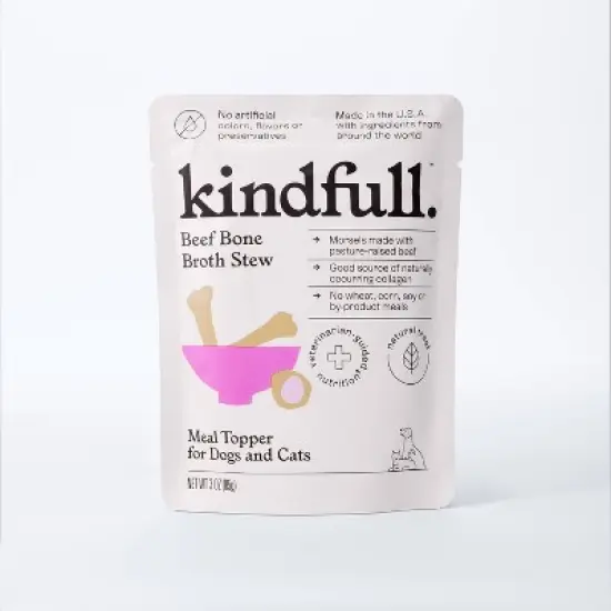 Bone Broth Stew Wet Meal Topper for Dog and Cat Food - 3oz - Kindfull&trade; image {3}