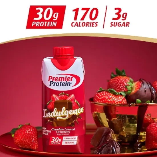 Premier Protein Indulgence 30g Protein Shake - Chocolate Strawberry - 11oz/4pk image {2}
