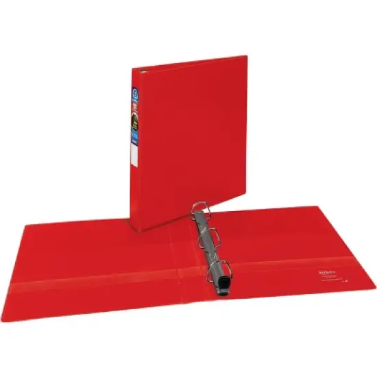 Avery Heavy-Duty Binder, 1" One-Touch Rings, 275-Sheet Capacity, DuraHinge, Red (79589) image {6}