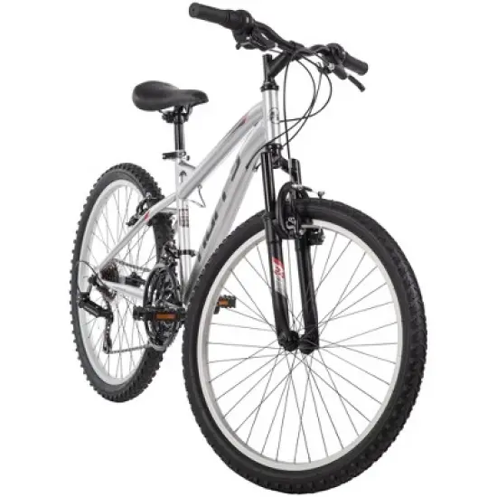 Huffy Highland Mountain Bike - 24" Wheels - 21 Speeds - Silver image {3}