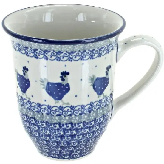 Blue Rose Polish Pottery 826 Ceramika Artystyczna Large Coffee Mug image {4}