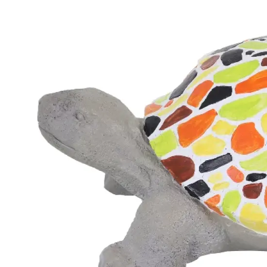 Sunnydaze 10.5" Mildred the Magnanimous Mosaic Polystone Turtle Statue with Hand-Painted Shell image {2}