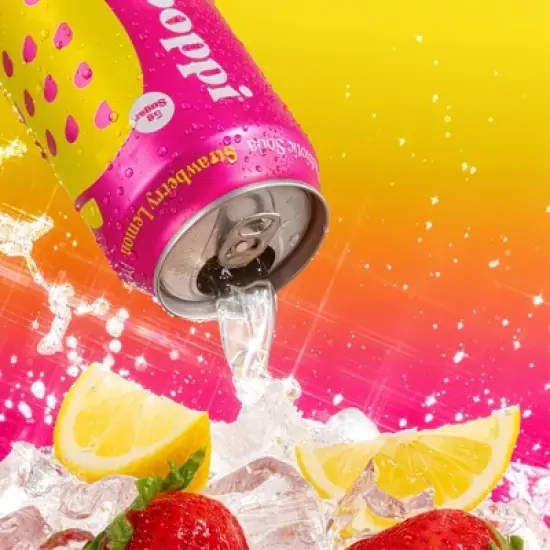 Poppi Strawberry Lemon Prebiotic Beverage - 4pk/12 fl oz Cans image {3}