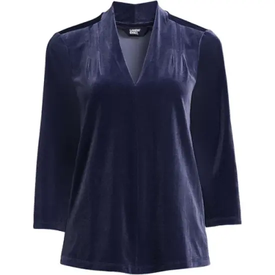 Lands' End Women's 3/4 Sleeve Velvet Top image {5}