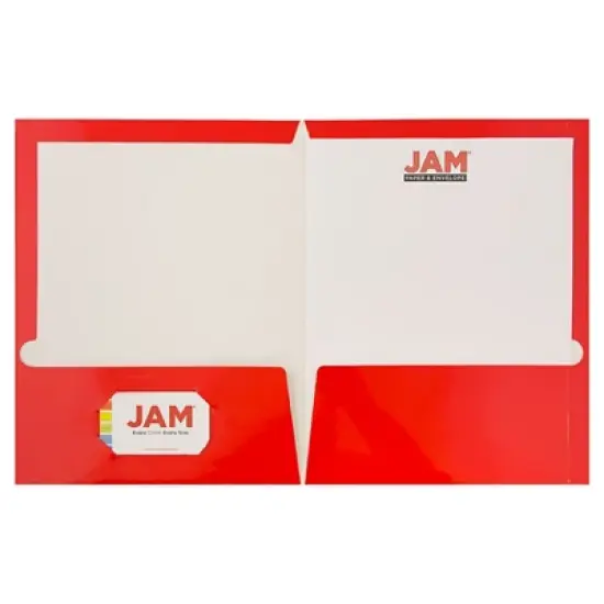 JAM 6pk Glossy Paper Folder 2 Pocket - Red image {1}