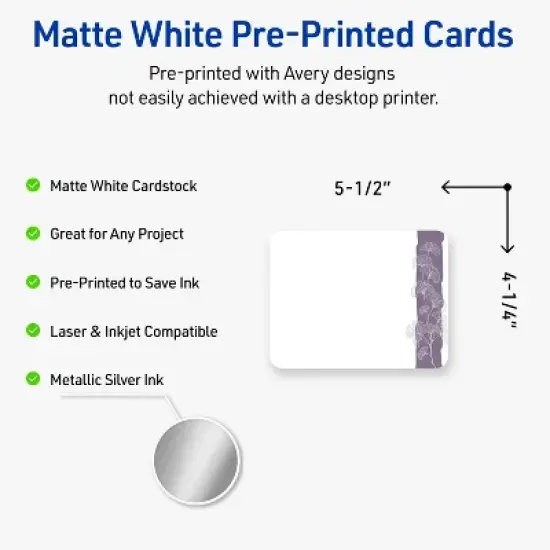 Avery Rounded Corner Postcards, Floral Design, 4.25" x 5.5", 20ct image {1}