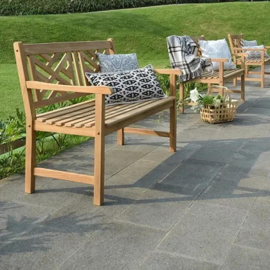 Cambridge Casual Isla Teak  Patio Garden Bench image {4}