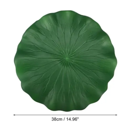 Unique Bargains Artificial Lotus Leaves for Garden Ponds Pool Decoration Green 14.96" 1pcs image {3}