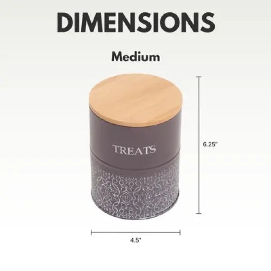 Country Living Set of 2 Volcanic Gray Carbon Steel Dog Treat Containers &ndash; Dog Treat Canisters, Elegant & Stylish Organization image {5}